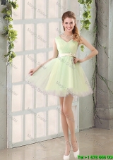 2016 Fall A Line Strapless Short Dama Dresses with Ruching