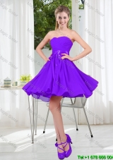 2016 Fall A Line Sweetheart Dama Dress in Purple