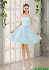2016 Custom Made A Line Strapless Short Dama Dresses