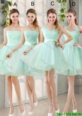 2016 Spring A Line Ruching Dama Dresses with Belt in Apple Green