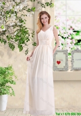 Beautiful V Neck Lace Up Prom Dresses with Hand Made Flowers