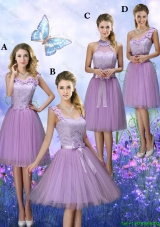 New Style Appliques Tulle Prom Dresses with Knee Length