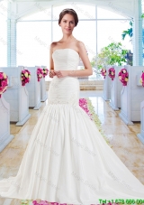 Classical Appliques Mermaid Wedding Gowns with Court Train