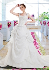 Fashionable A Line Wedding Dresses with Appliques