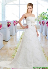 Informal A Line Laced Wedding Dresses with Lace Up