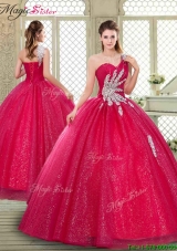 Beautiful One Shoulder Quinceanera Gowns with Beading