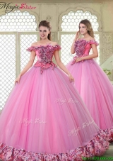 New Style Off the Shoulder Quinceanera Gowns in Multi Color