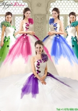 2016 Elegant Appliques and Ruffles Quinceanera Dresses with One Shoulder