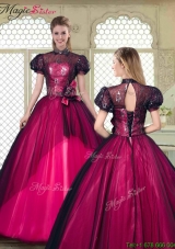 Beautiful High Neck Quinceanera Dresses with Short Sleeves