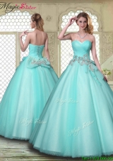 New Style Beading Sweetheart Quinceanera Dresses in Aqua Blue