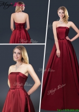 2016 Winter Gorgeous A Line Strapless Prom Dresses with Brush Train