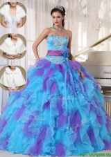 2016 Luxurious Strapless Quinceanera Gowns with Beading and Appliques