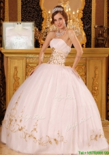 Fashionable Strapless Appliques Quinceanera Dresses in White
