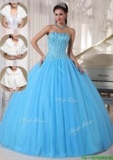 Romantic Beading Ball Gown Floor Length Quinceanera Dresses