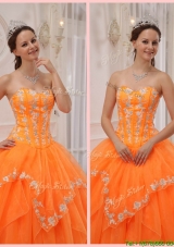 Fashionable Ball Gown Appliques and Beading Sweet 15 Dresses for 2016
