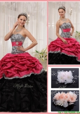 New Style Sweetheart Zebra Quinceanera Gowns with Ruffles
