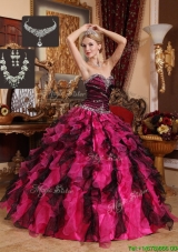 2016 Puffy Beading and Ruffles Sweetheart Quinceanera Gowns