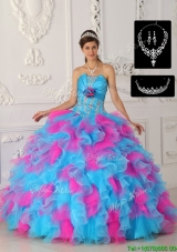 Puffy Multi Color Ball Gown Quinceanera Dresses with Appliques