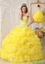 2016 Elegant Ball Gown Strapless Floor Length Sweet 16 Quinceanera Gowns