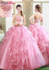 Lovely Strapless Sweet 16 Dresses with Appliques and Ruffles