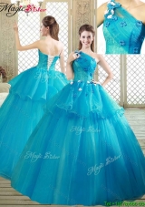 Popular One Shoulder Quinceanera Dresses with Ruffles and Appliques
