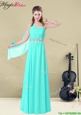 2016 Elegant One Shoulder Bridesmaid Dresses in Apple Green