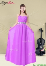 2016 Elegant Sweetheart Floor Length Prom Dresses with Ruching and Belt