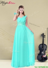 2016 Gorgeous Empire Bridesmaid Dresses with Belt in Apple Green
