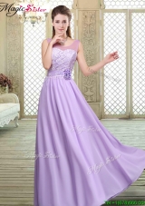 2016 Best Scoop Lace Dama Dresses in Lavender