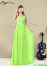 2016 Gorgeous Floor Length Straps Ruching Dama Dresses for Summer