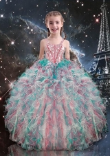 2016 Pretty Straps Mini Quinceanera Dresses with Beading and Ruffles
