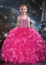 Hot Sale Straps Mini Quinceanera Dresses with Beading and Ruffles