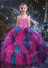 Petty Straps Beading Multi Color Mini Quinceanera Dresses for Winter