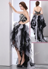 Perfect Sweetheart High Low Beading Prom Dresses in Multi Color