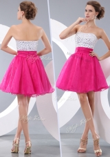 Lovely Princess Strapless Short Dama Dresses  with Beading