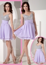 Pretty Sweetheart Beading Lavender Short Dama Dresses