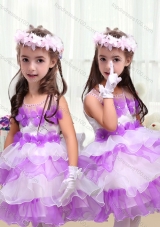 2016 Perfect Short Little Girl Pageant Dresses  with Appliques and Ruffled Layers