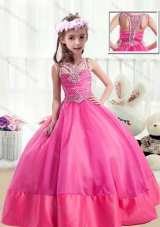 Sweet Ball Gown Beading Mini Quinceanera Dresses In Hot Pink