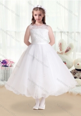 New Arrival Scoop Appliques White Flower Girl Dresses