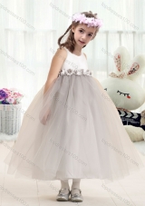 New Arrival  Bateau Empire Flower Girl Dresses with Appliques