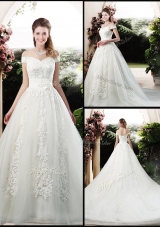 Beautiful A Line Off the Shoulder Wedding Dresses with Appliques