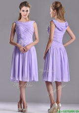 2016 Lovely Empire Chiffon LavenderDama Dress with Beading and Ruching