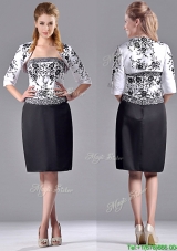 Column Strapless Knee-length Short Mother Dress with Jacket