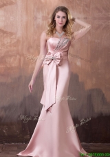 Clearence Mermaid Brush Train Prom Dress with Beading and Bowknot