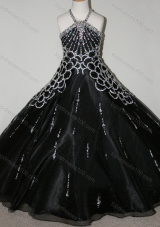 Cheap Beaded Decorated Halter Top and Bodice Mini Quinceanera Dresses in Black