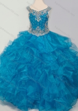 New Style Baby Blue Mini Quinceanera Dresses with Beading and Ruffles