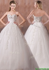 Lovely A Line Sweetheart Wedding Dresses with Beading and Appliques