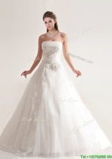 Artistic A-line Wedding Dresses with Hand Crafted and Appliques