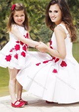 2016 Prom Dress with Knee Length and Hot Sale Scoop Little Girl Dress in White