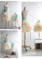 2016 Prom Dress with Sashes and Discount Scoop Little Girl Dress with Rolling Flowers